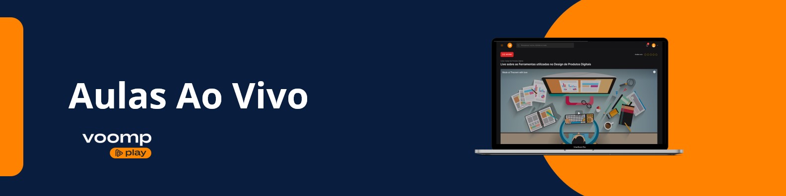 Ilustrar o banner da ferramenta de aulas ao vivo.