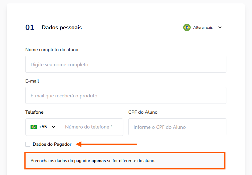 Checkout de pós e extensão